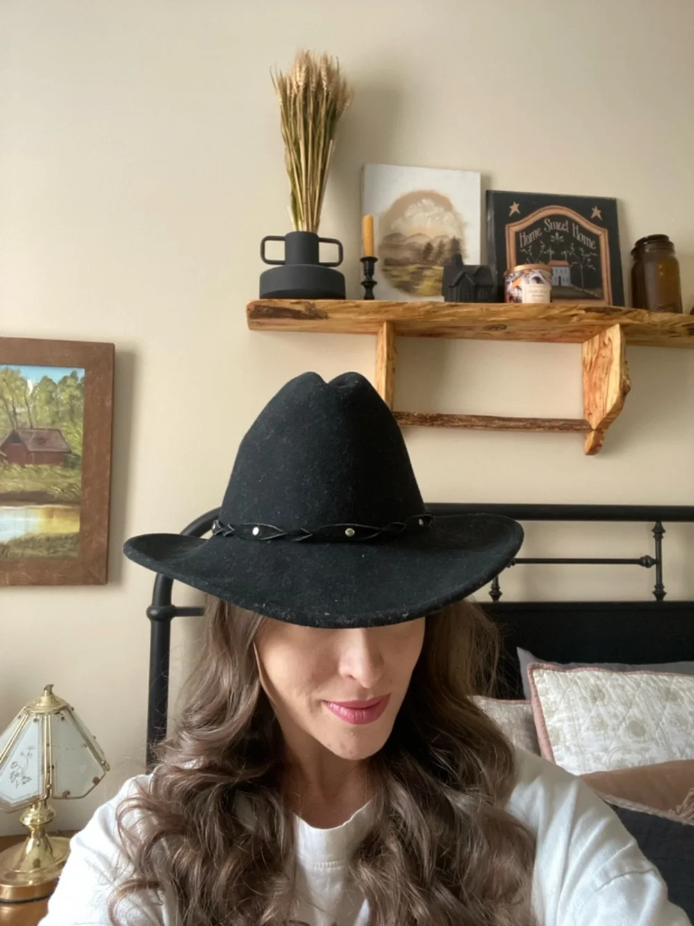 Bailey Vintage Dally Black Felt Wool Western Hat — Unisex M